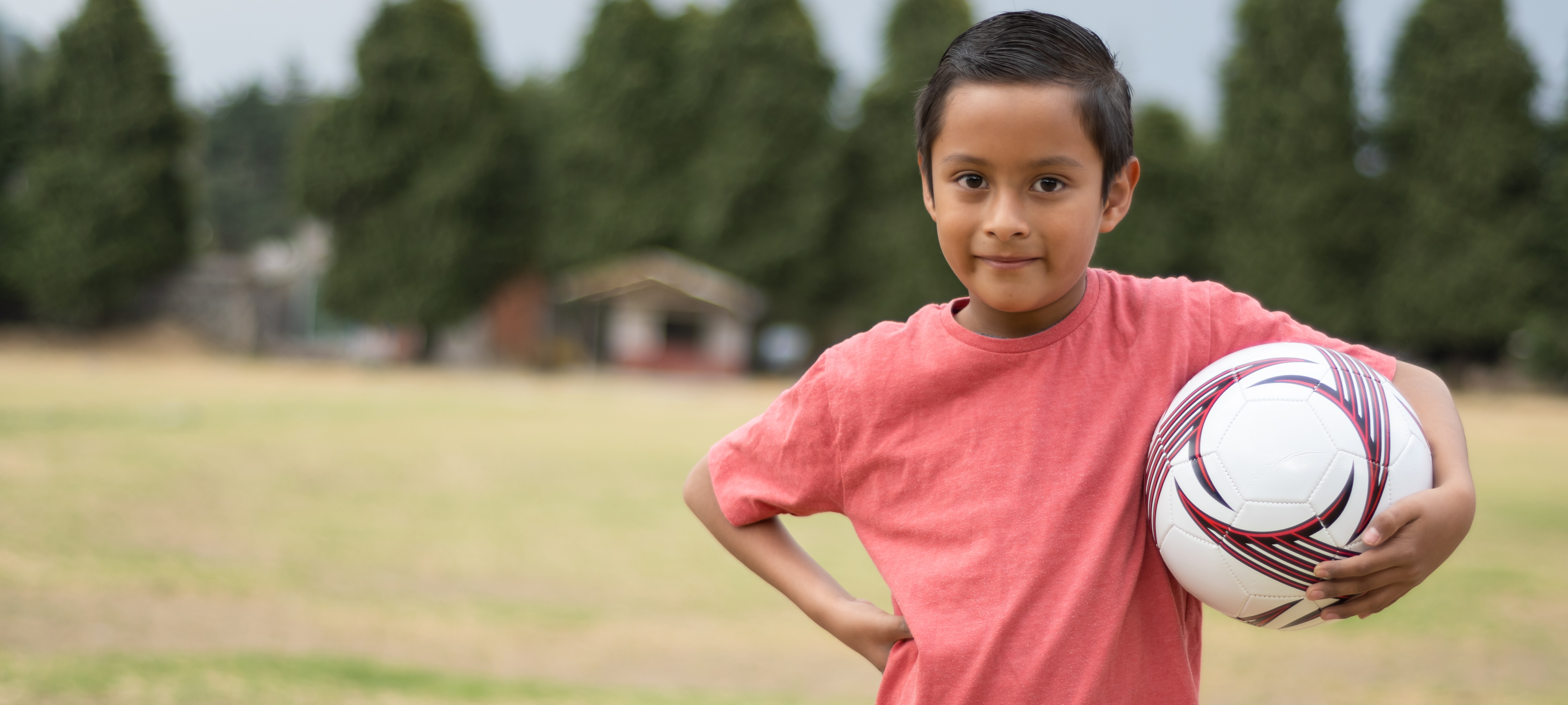 Youth soccer player with gear
